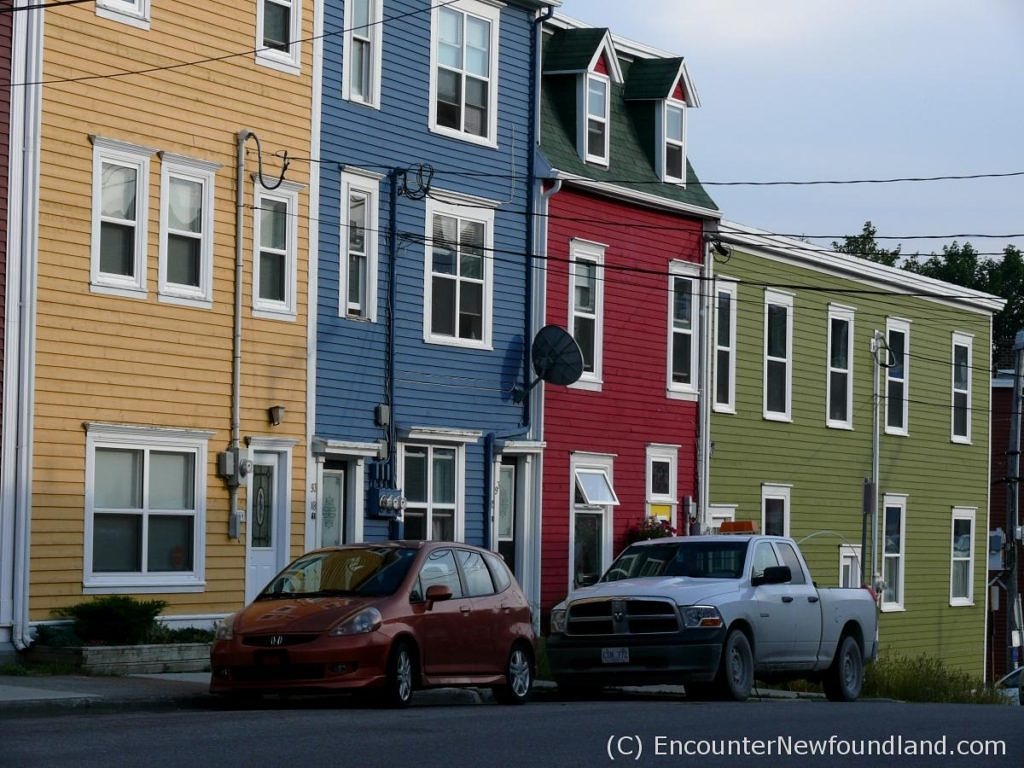 Parti-colored row houses